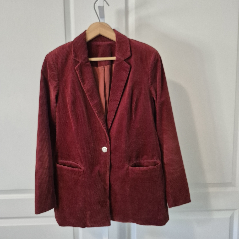 Vintage Burgundy Corduroy Blazer